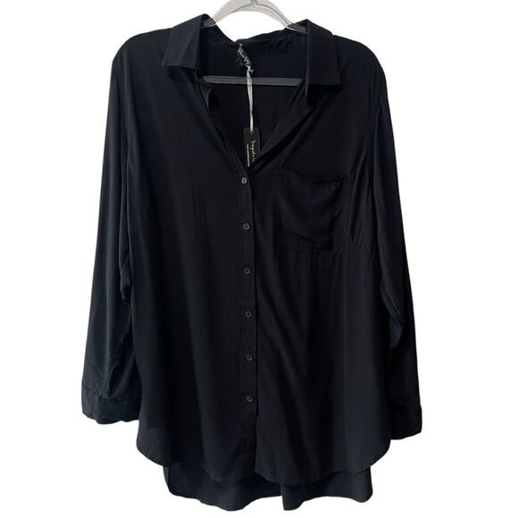 Velvet Heart Long Sleeve Collared Button Front Tunic Blouse Black Size 1X - Picture 7 of 7